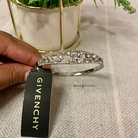 Givenchy Jewelry - Givenchy Silver Crystal Snap Bracelet